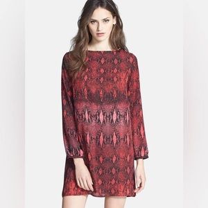 BB Dakota - Red Snake Print Shift Mini - Size Small